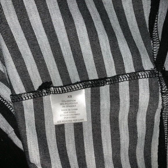 Olive + Oak Black gray striped zip up dress XS - Picture 8 of 8